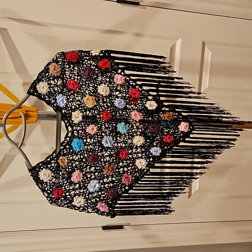 Beaded Crocheted Fringed Accessory - Picture 10 of 10